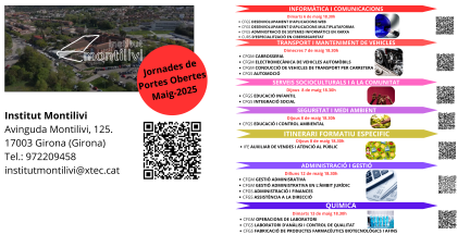 T'esperem a la Jornada de Portes Obertes Maig 2025: Cicles Formatius Institut Montilivi