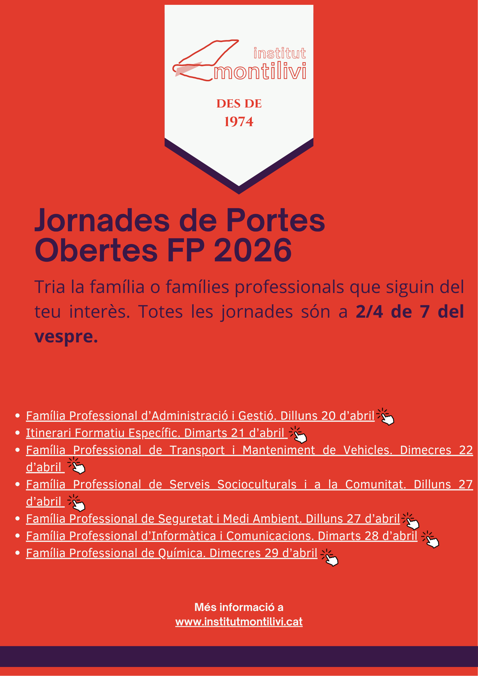 Jornades de portes obertes de Formació Professional a l'Institut Montilivi