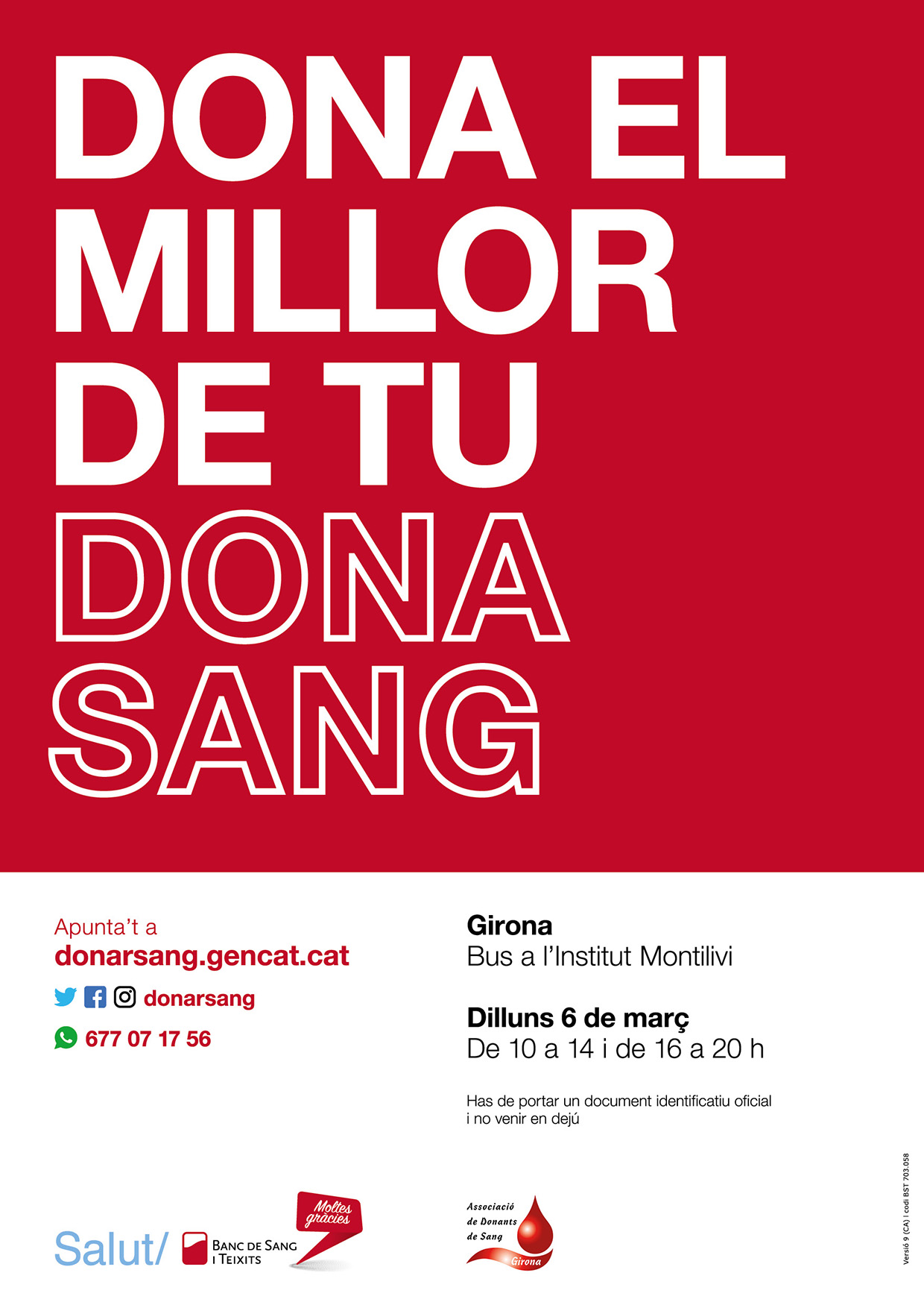 CAMPANYA DONACIÓ DE SANG GIRONA INSTITUT MONTILIVI